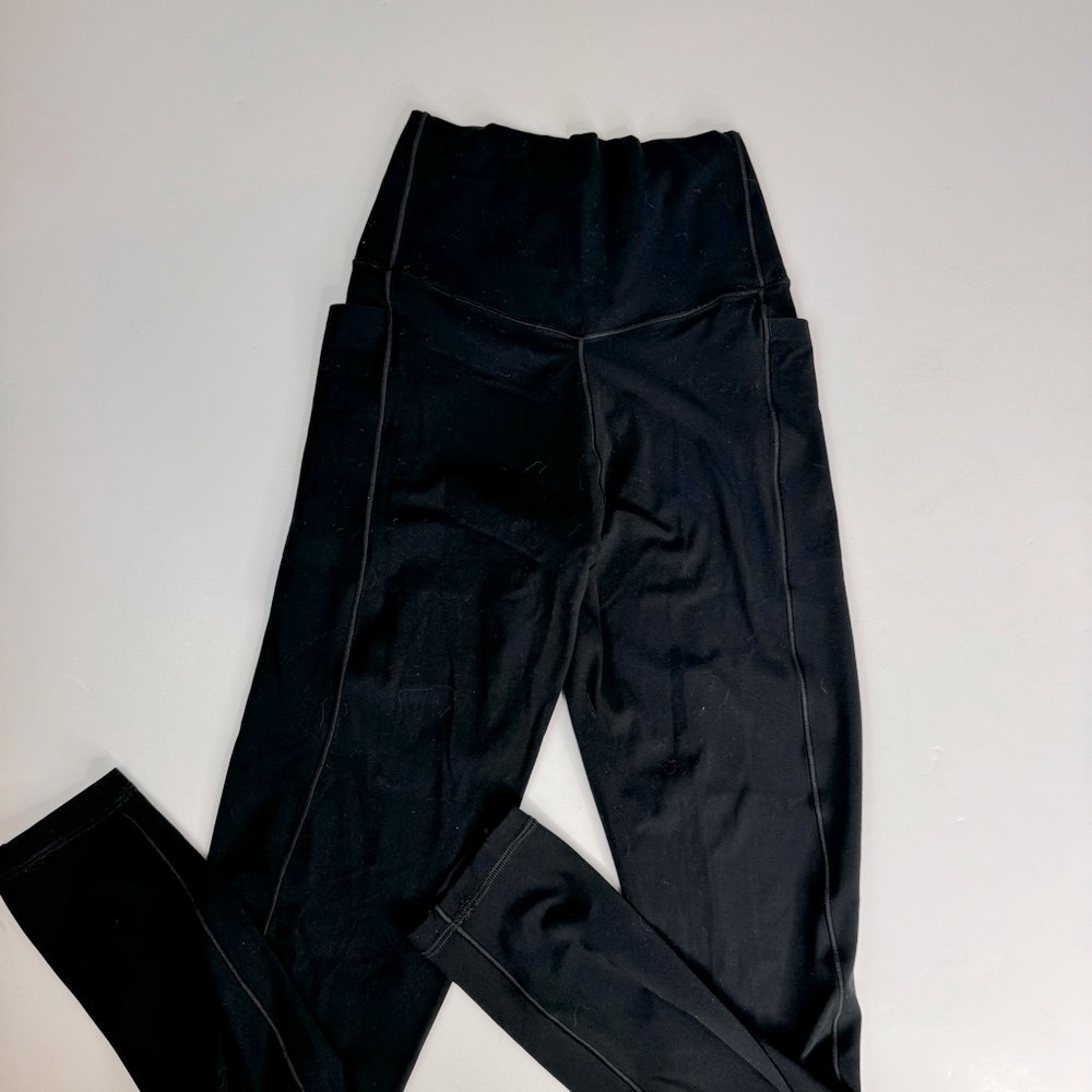 Aerie Offline Real Me Black Leggings crossover Waist Sz M - Picture 11 of 14